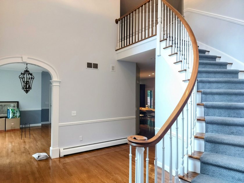Painted staircase and hallway